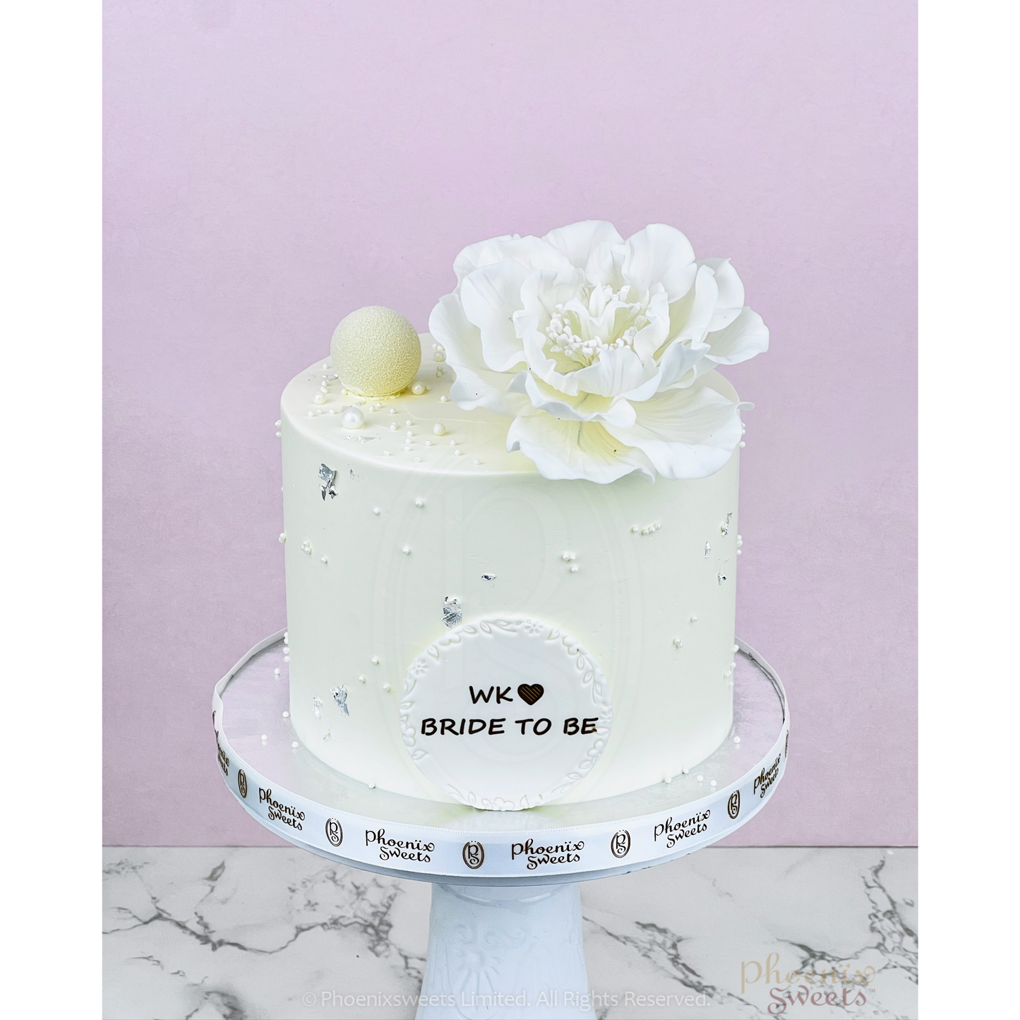 Butter Cream Cake - Peony with Pearl (2 tiers)