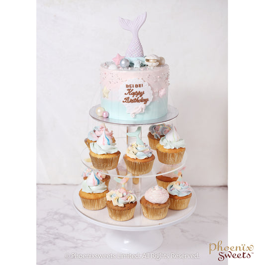 Themed Party Combo - Mermaid Cake and Cupcake Tower