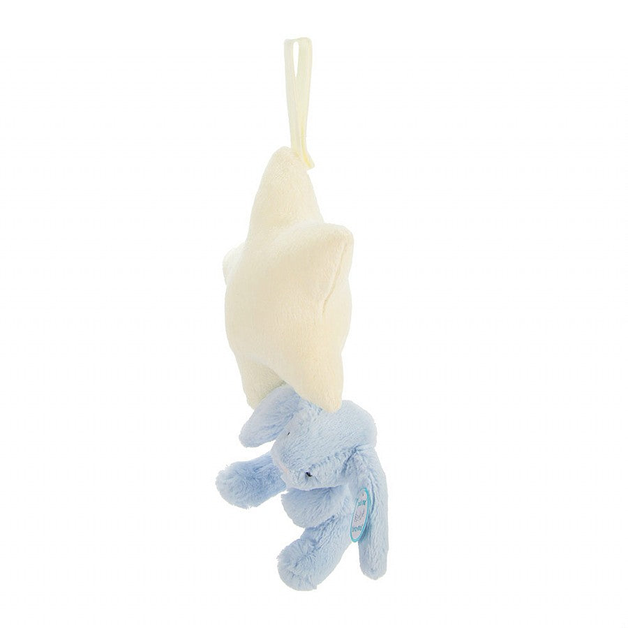 Jellycat Soft Toy - Bashful Blue Bunny Star Musical Pull (28cm tall)