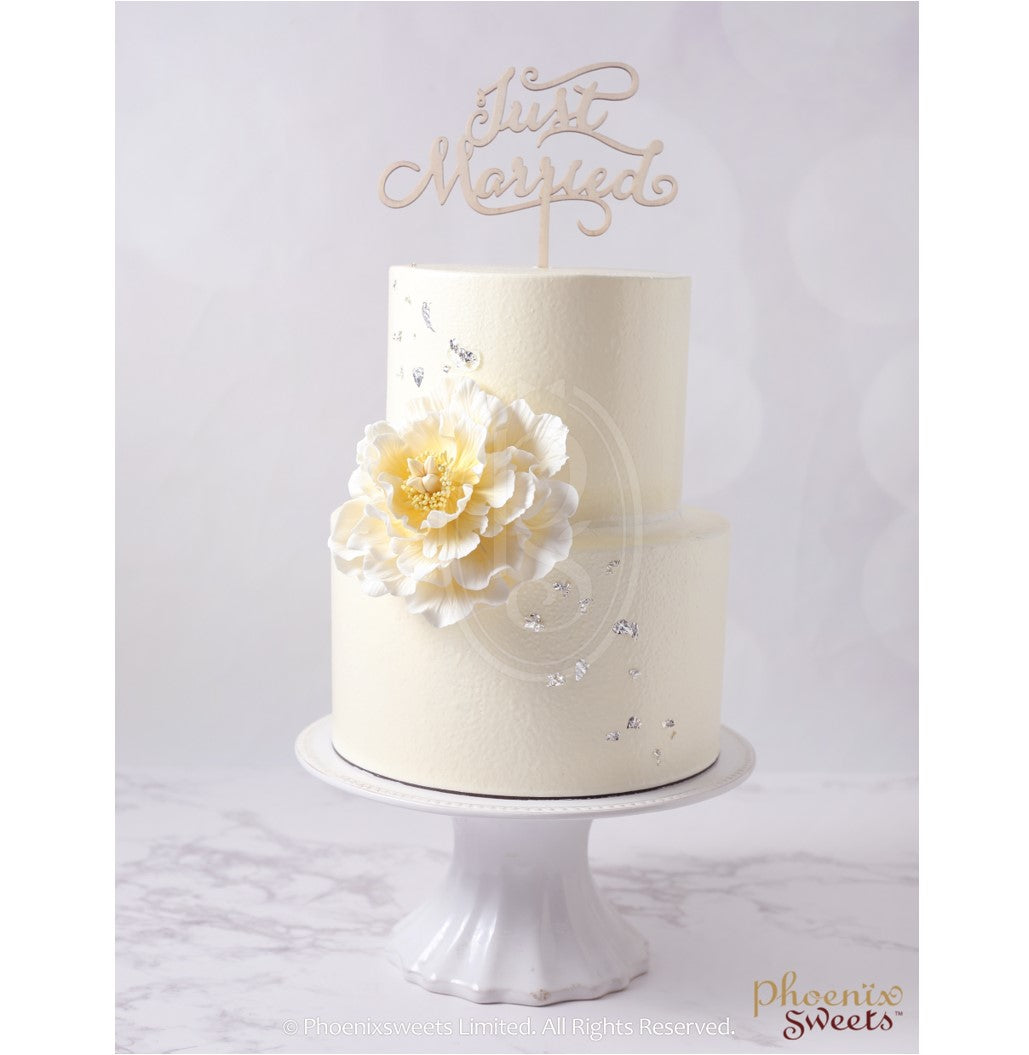 Butter Cream Cake - Ivory Peony (2 tiers)