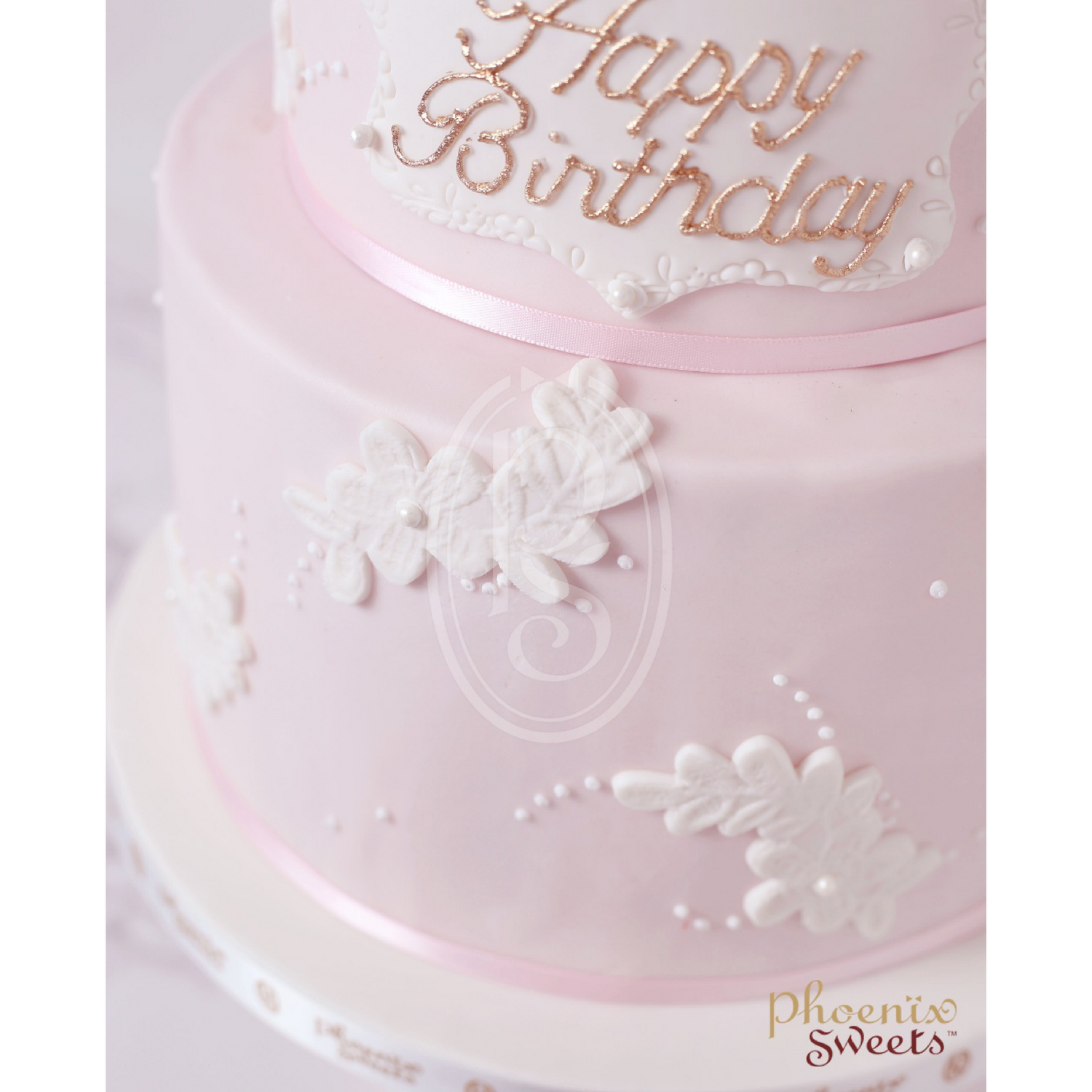 Fondant Cake - Sugar Peony Cake (2 tiers)